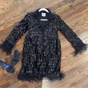 Victoria Dunn Sequin & Feather Dress